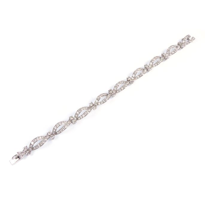   Cartier - Diamond scroll bracelet forming navette links | MasterArt